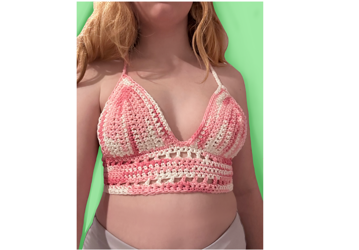 Strawberry crochet crop top Crochet top Handmade clothing Cotton crochet top Pink top Handmade crochet crop top XS-XL inclusive sizing