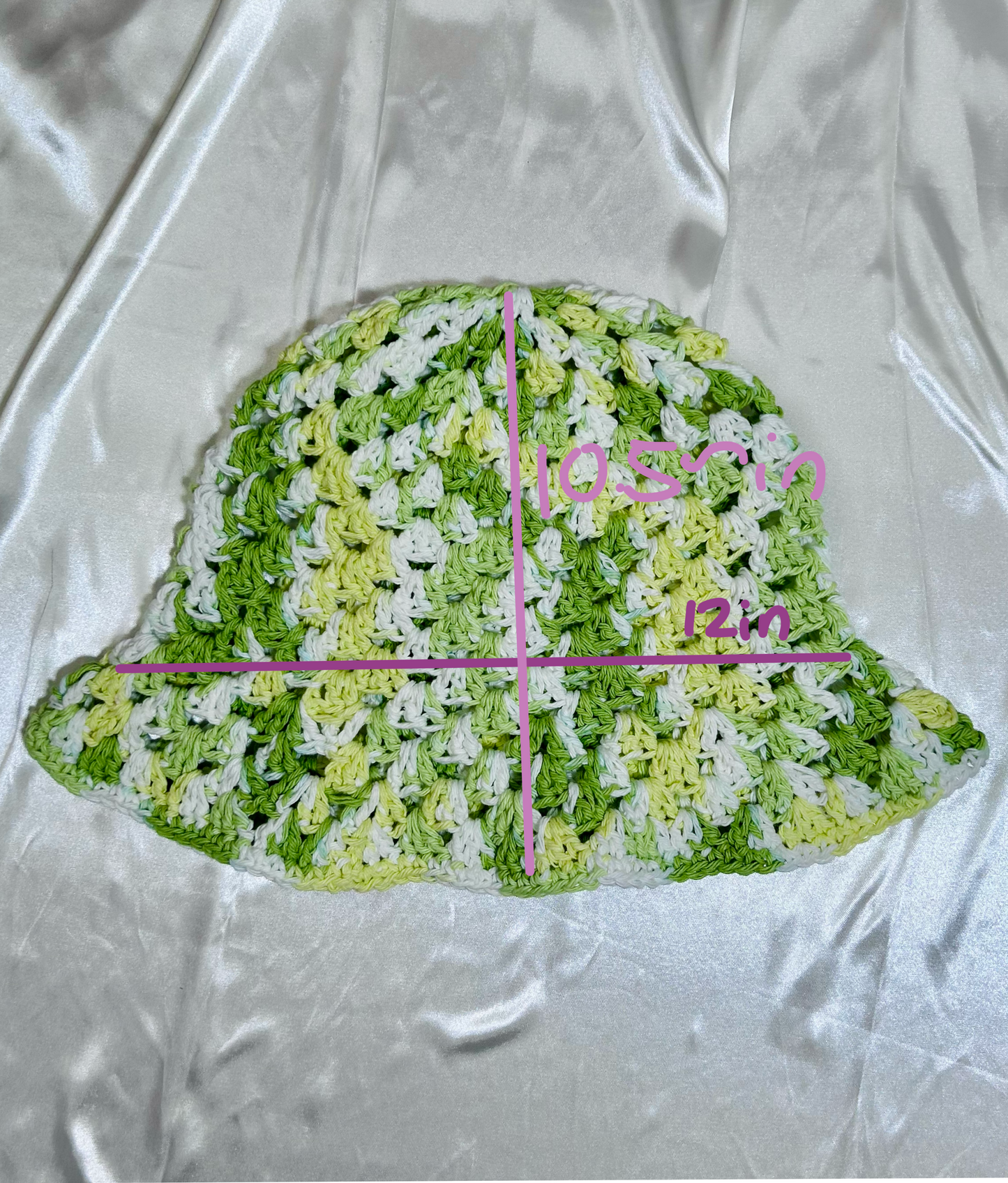 Cute green granny stitch bucket hat, Cotten yarn green bucket hat