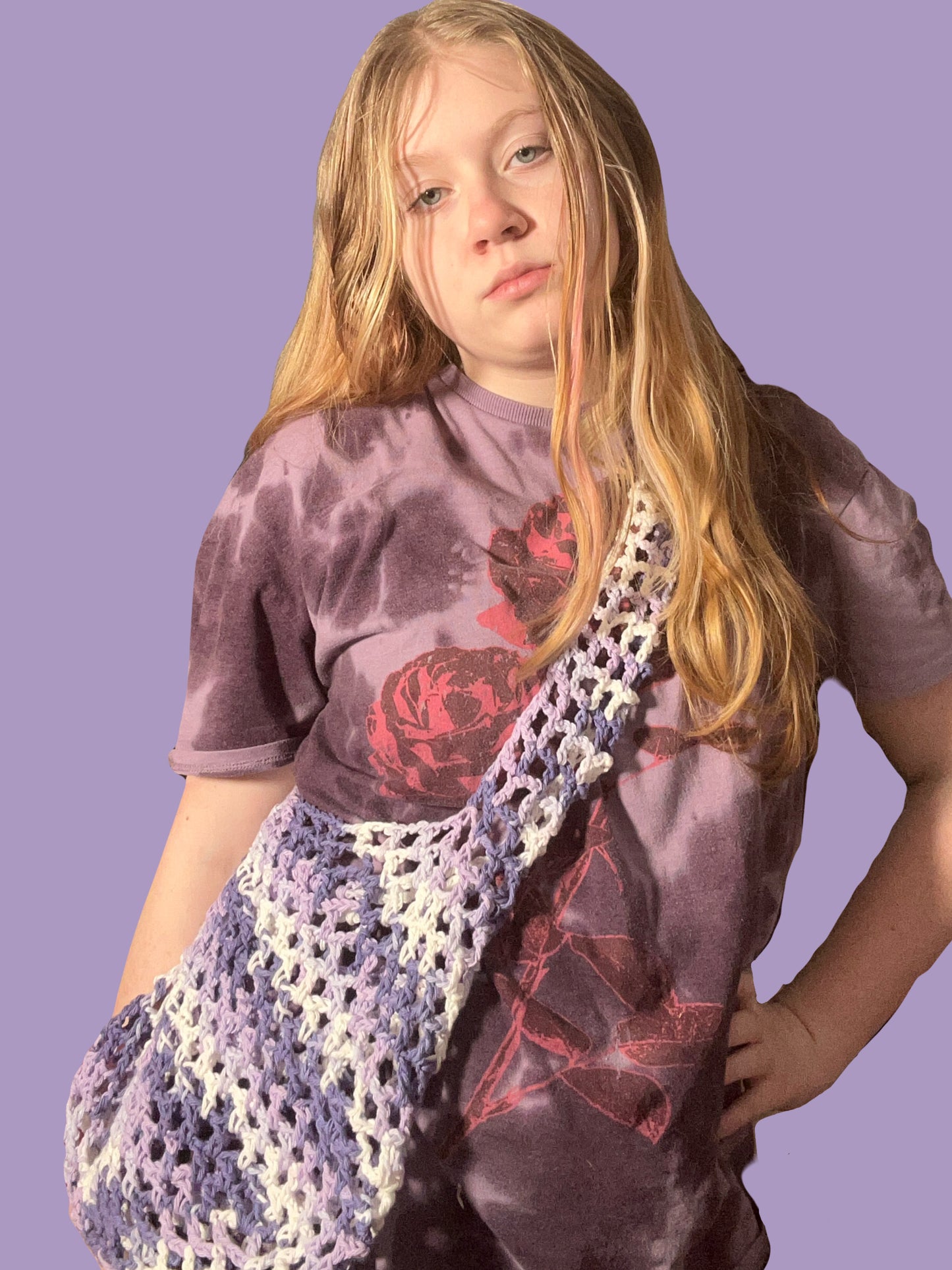 Crochet mesh fruit bag, ombré colors, cute mesh bag