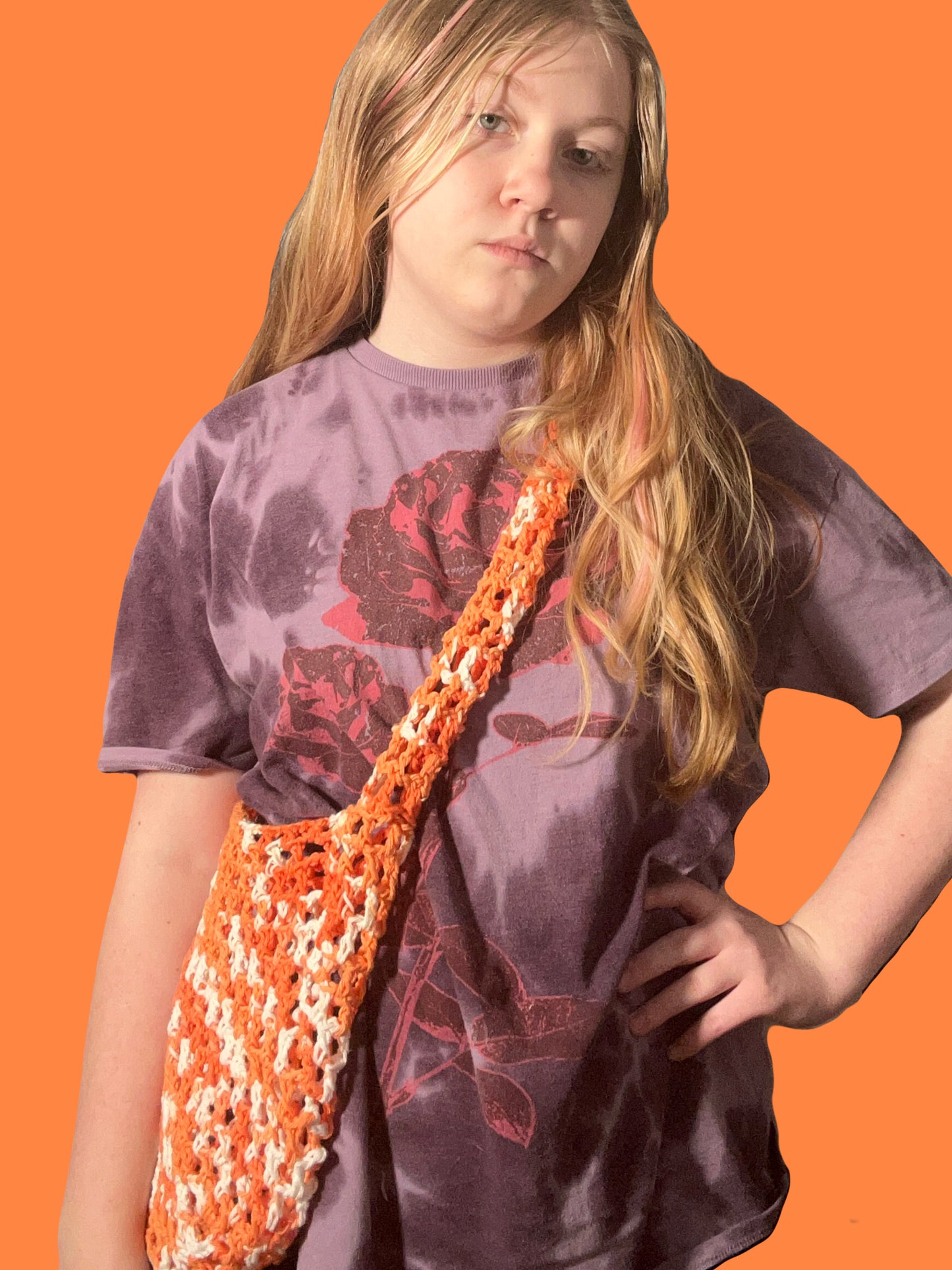 Crochet mesh fruit bag, ombré colors, cute mesh bag