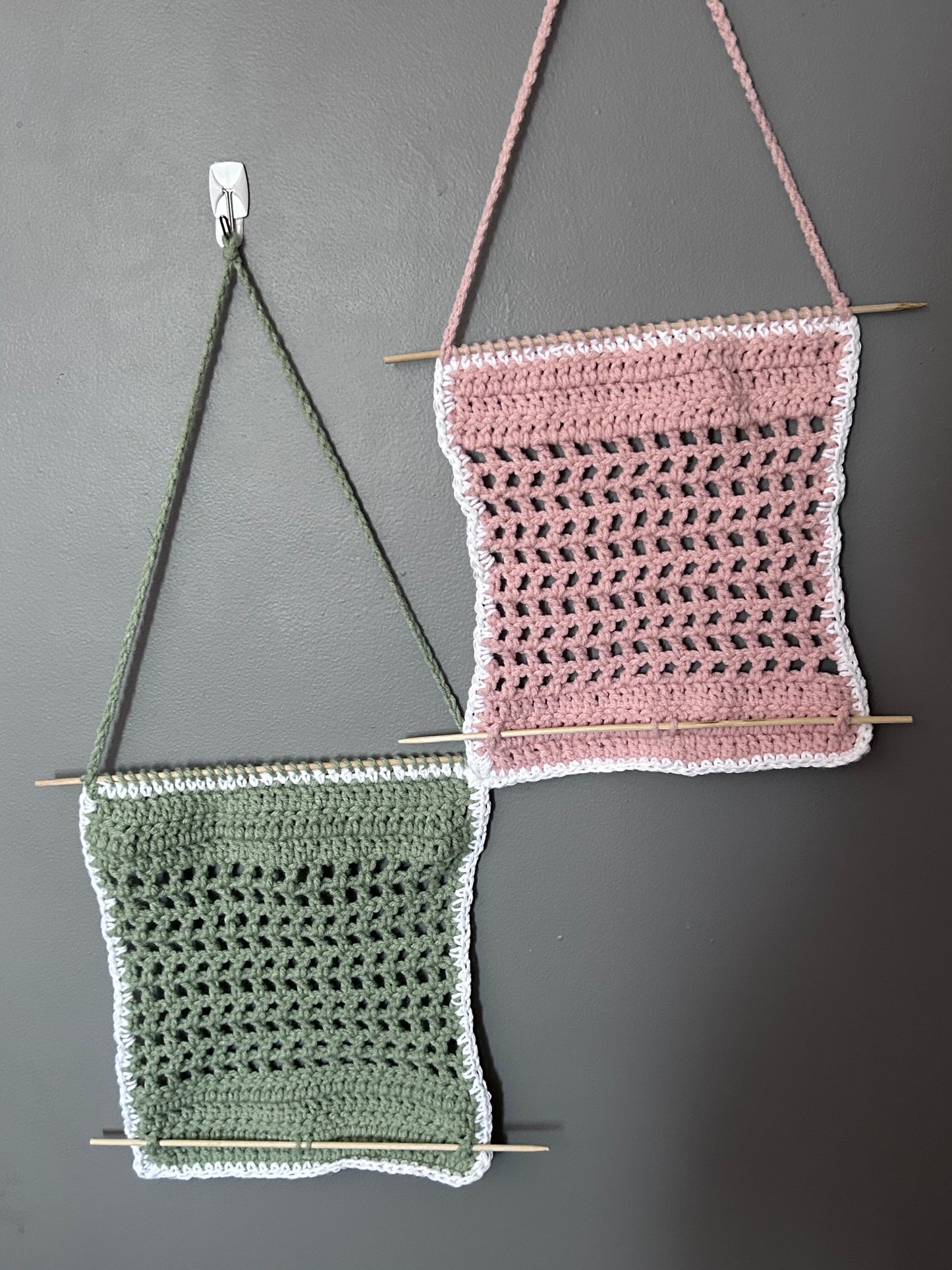 Crochet jewelry holder, crochet keychain display