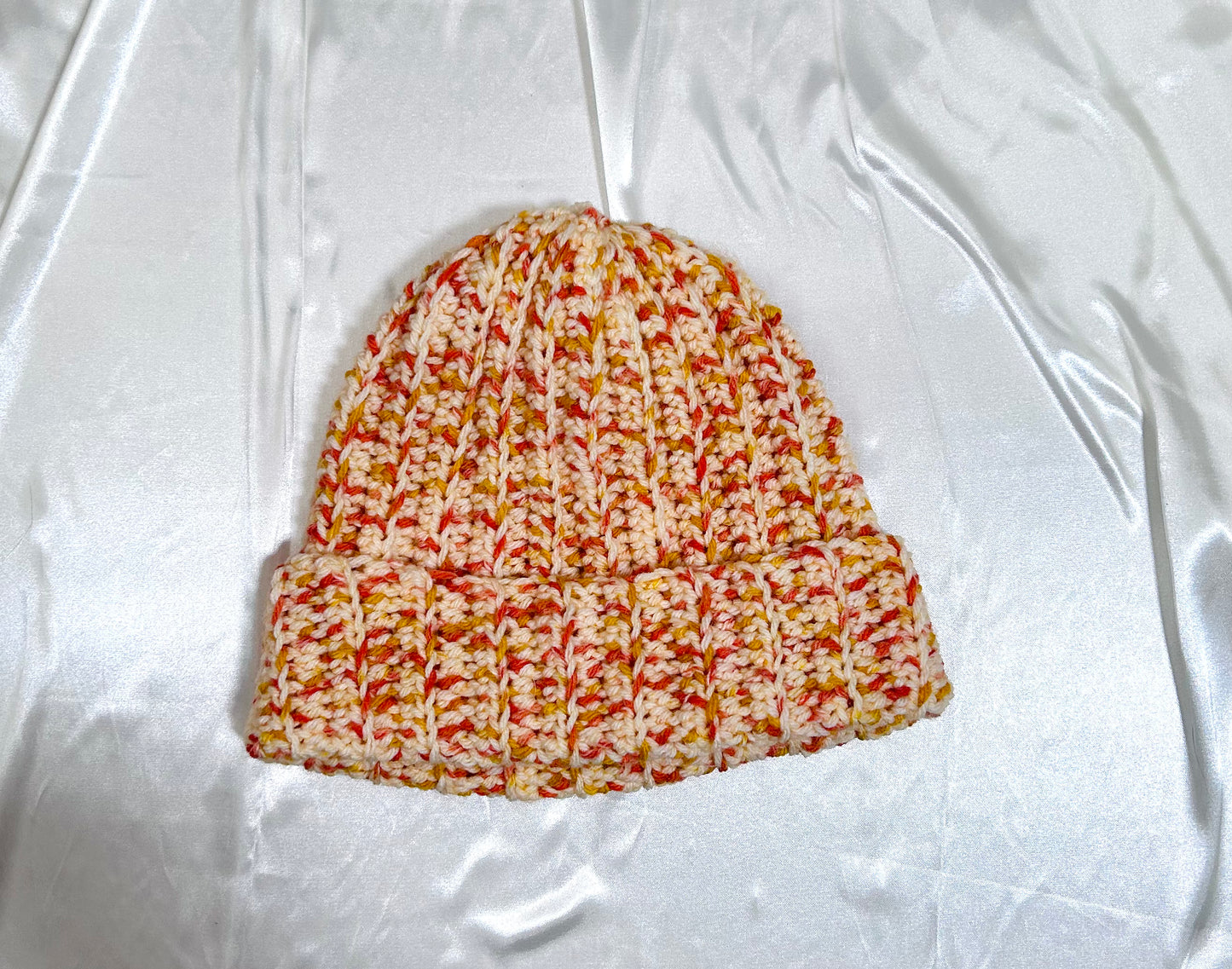 Crochet orange beanie, cute crochet beanie, acrylic yarn, stretchy