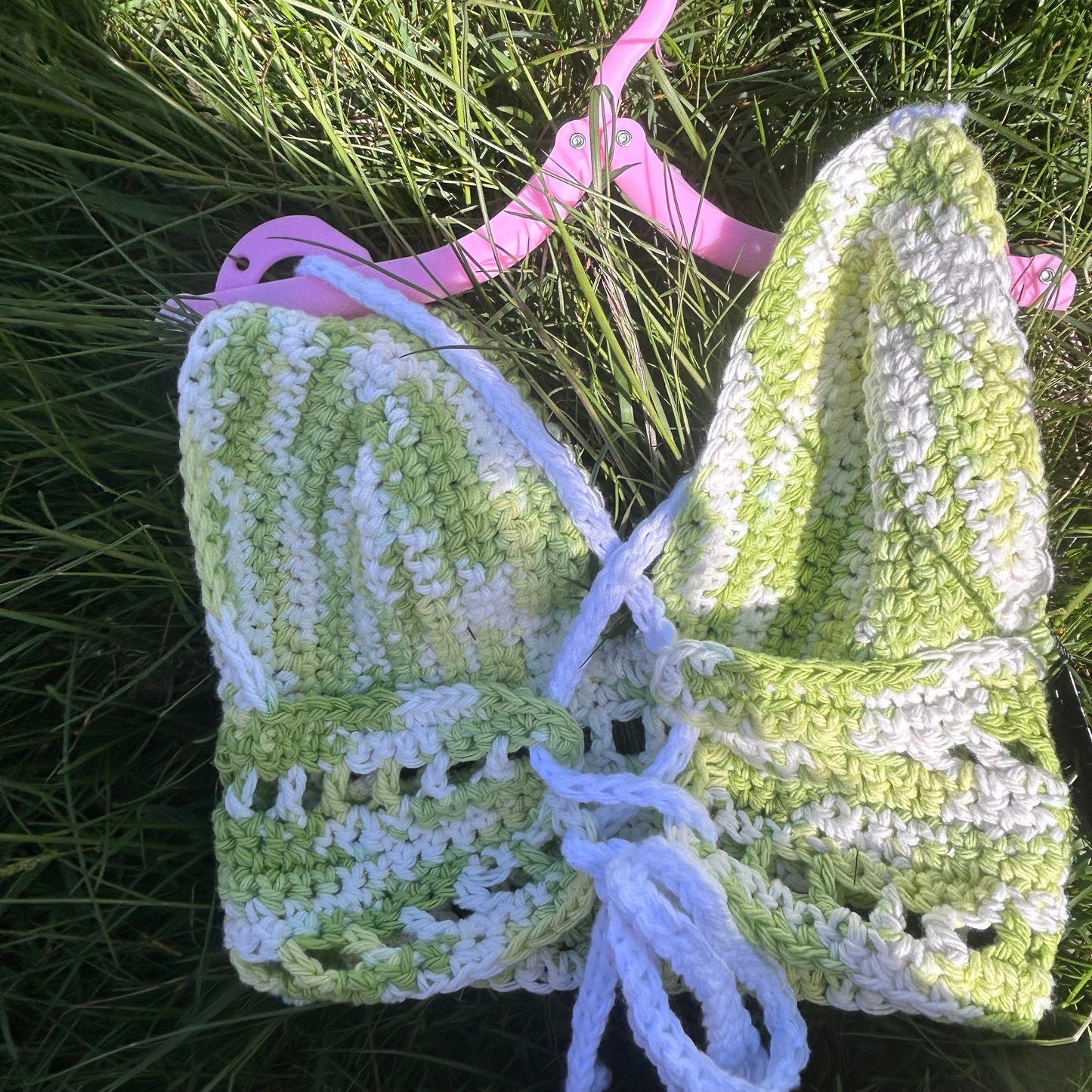 Keylime pie crochet crop top Crochet top Handmade clothing Cotton crochet top Green top Handmade crochet crop top XS-XL inclusive sizing