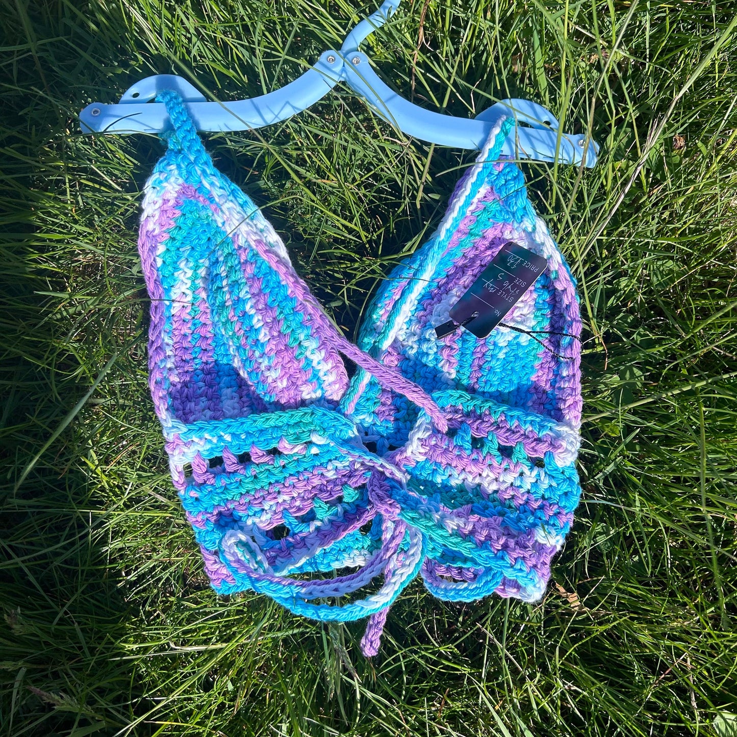 Mermaid crochet crop top Crochet top Handmade clothing Cotton crochet top blue top Handmade crochet crop top XS-XL inclusive sizing