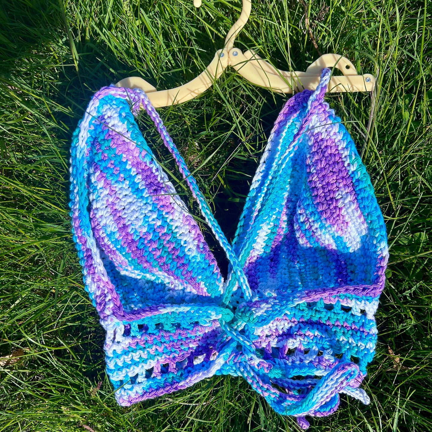Mermaid crochet crop top Crochet top Handmade clothing Cotton crochet top blue top Handmade crochet crop top XS-XL inclusive sizing
