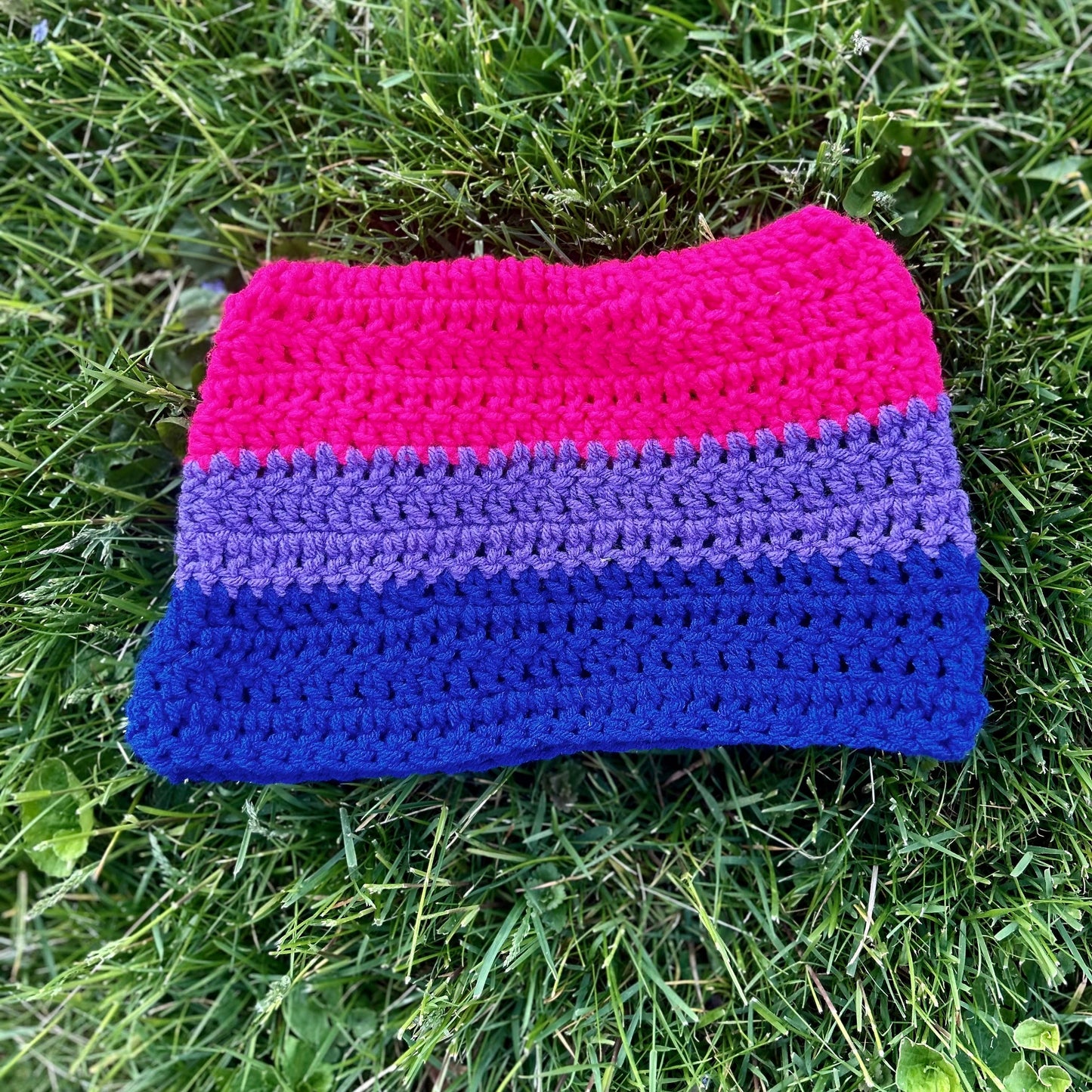 Bi flag cat ear beanie Handmade crochet cat beanie Bi cat ear beanie Pride hat Handmade crochet Pride hat Bi cat ear beanie