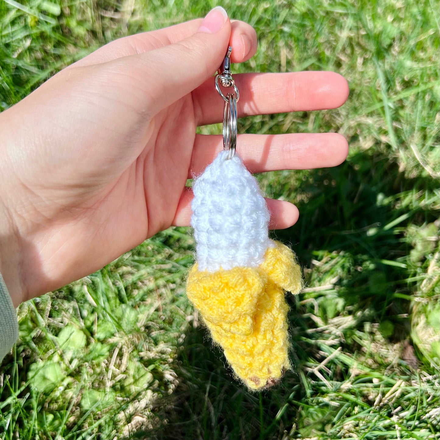 Banana crochet keychain Handmade fruit keychain Cute banana crochet keychain Handmade banana crochet keychain Back to school fruit keychain