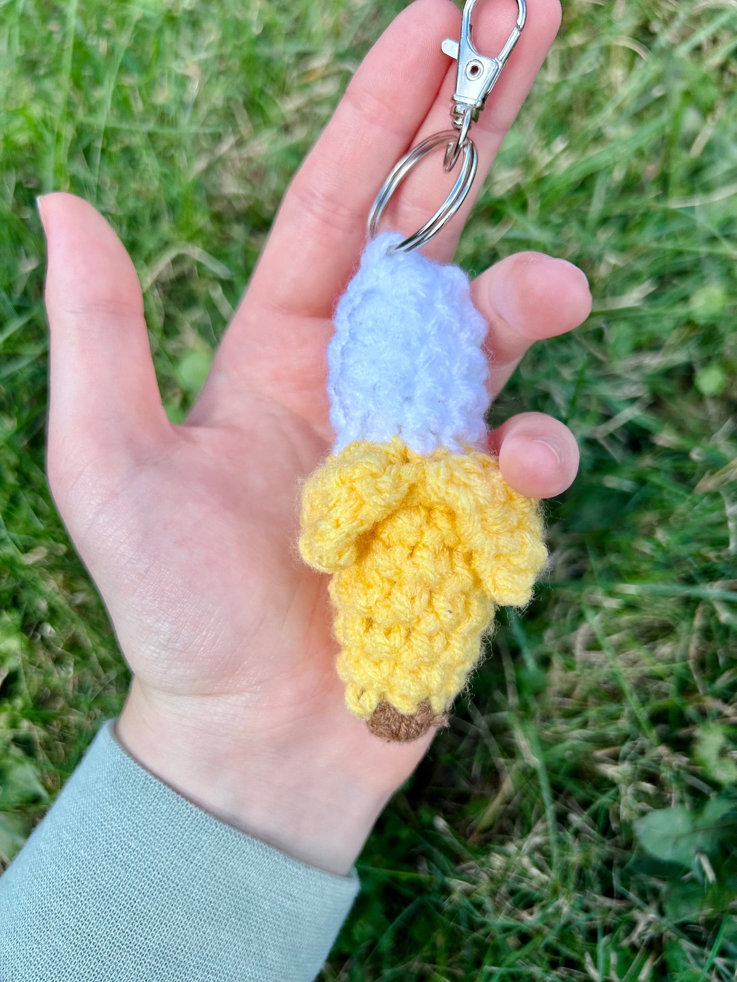 Banana crochet keychain Handmade fruit keychain Cute banana crochet keychain Handmade banana crochet keychain Back to school fruit keychain
