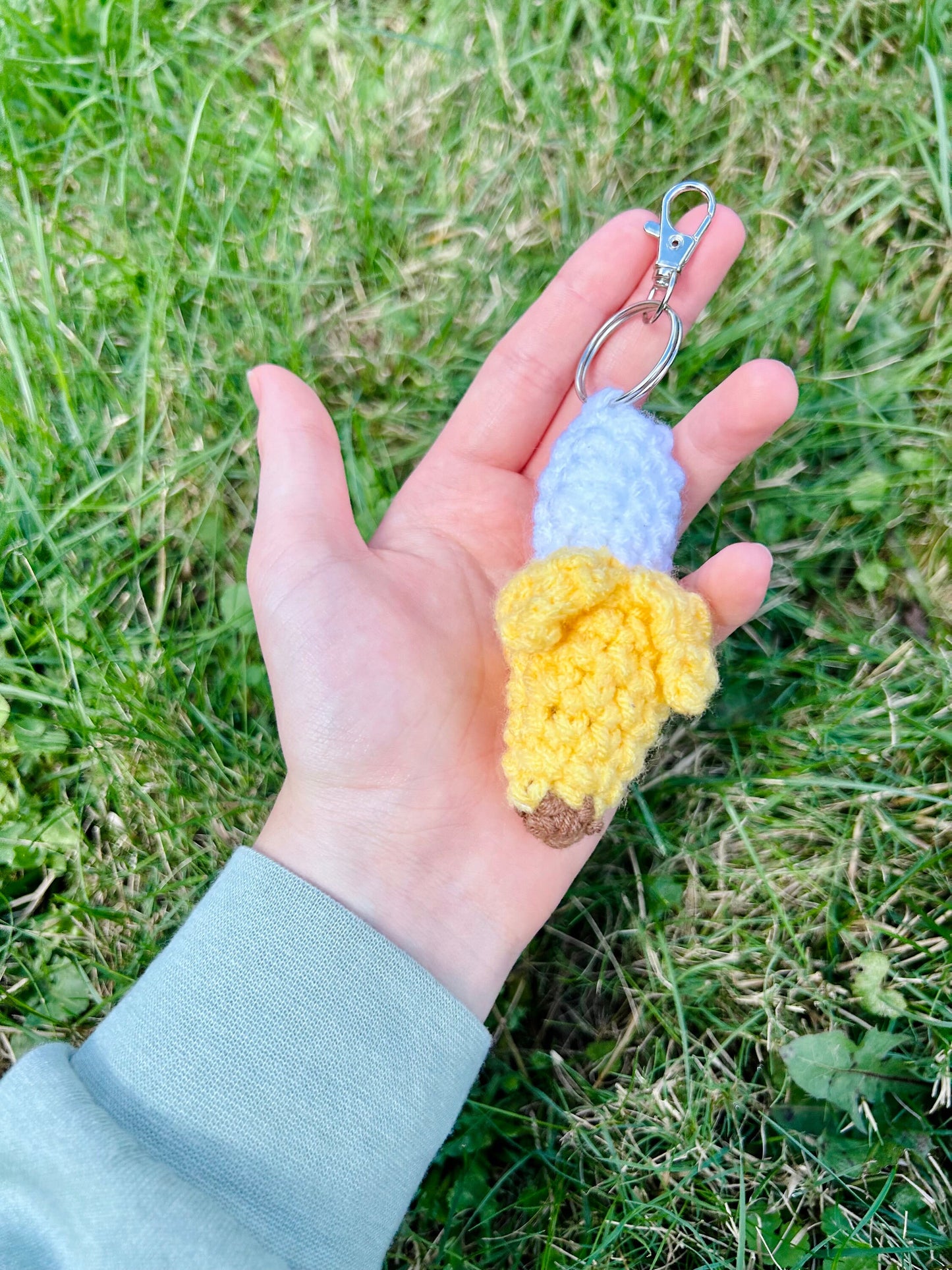 Banana crochet keychain Handmade fruit keychain Cute banana crochet keychain Handmade banana crochet keychain Back to school fruit keychain