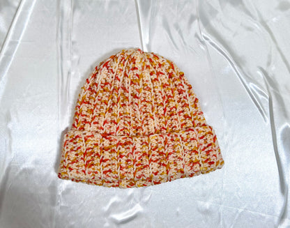 Crochet orange beanie, cute crochet beanie, acrylic yarn, stretchy