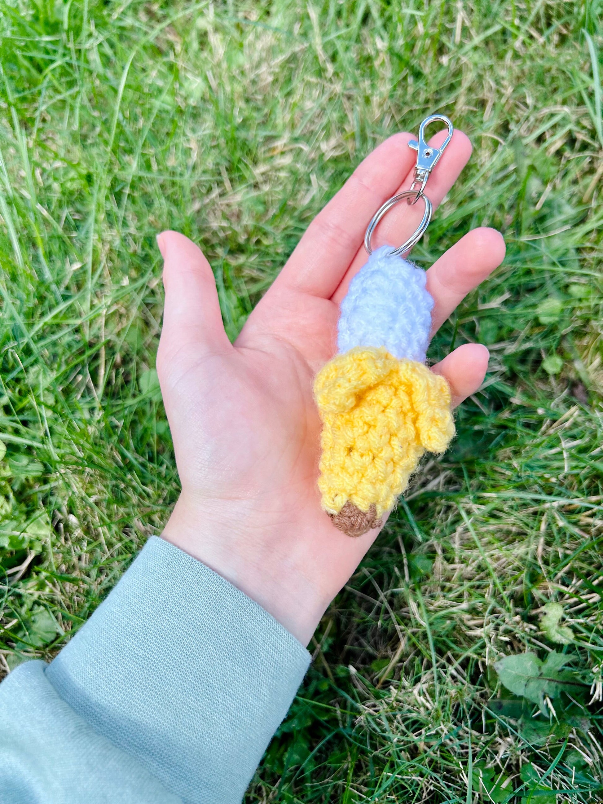 Banana crochet keychain Handmade fruit keychain Cute banana crochet keychain Handmade banana crochet keychain Back to school fruit keychain
