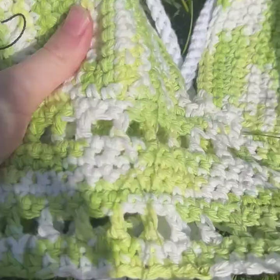 Keylime pie crochet crop top Crochet top Handmade clothing Cotton crochet top Green top Handmade crochet crop top XS-XL inclusive sizing