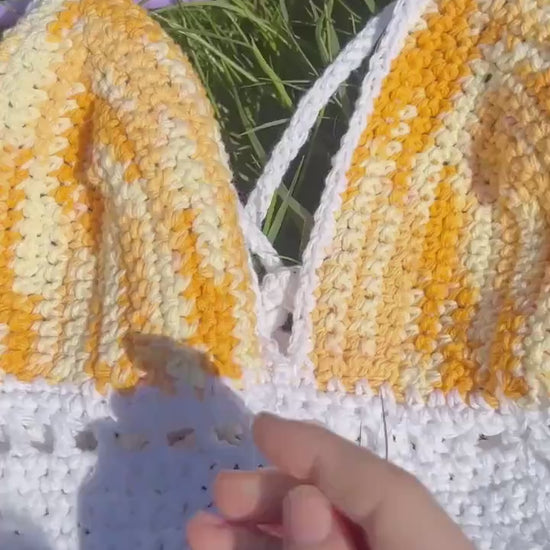 Orange peel crochet crop top Crochet top Handmade clothing Cotton crochet top Orange top Handmade crochet crop top XS-XL inclusive sizing
