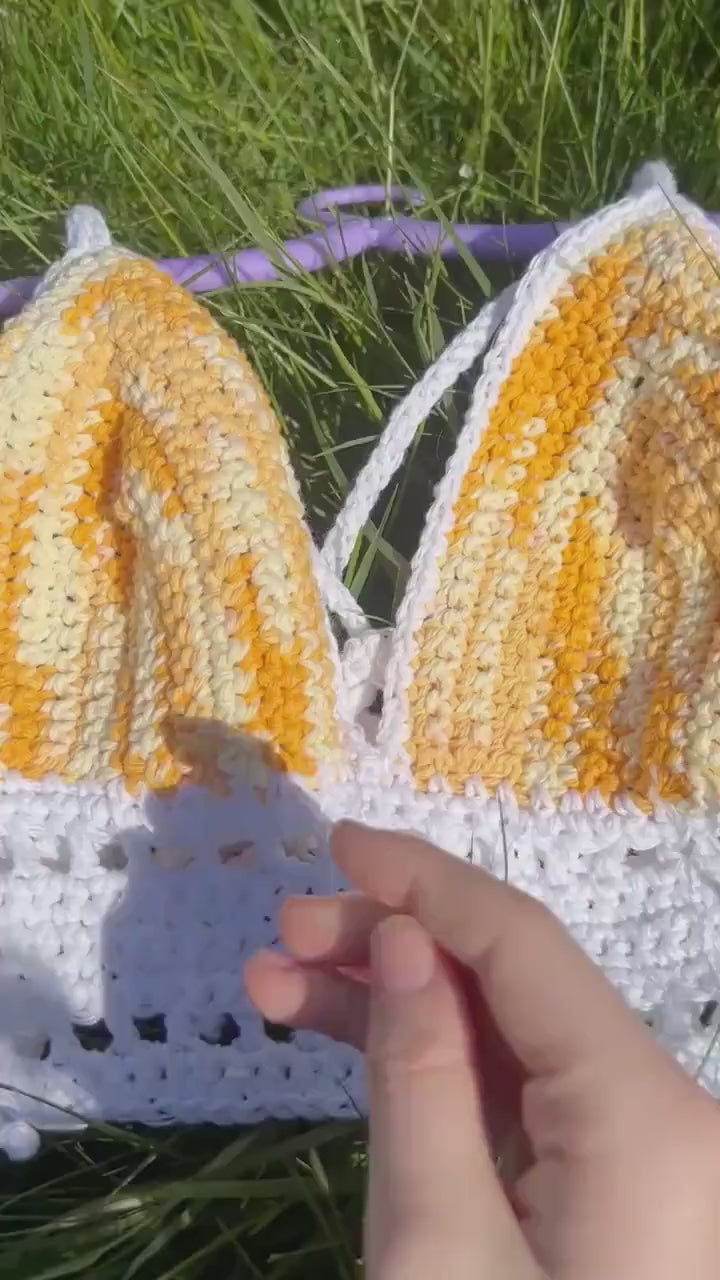 Orange peel crochet crop top Crochet top Handmade clothing Cotton crochet top Orange top Handmade crochet crop top XS-XL inclusive sizing