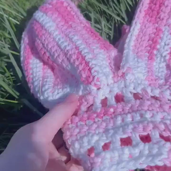 Strawberry crochet crop top Crochet top Handmade clothing Cotton crochet top Pink top Handmade crochet crop top XS-XL inclusive sizing